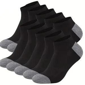 10 Pairs of Mens Breathable Cotton Ankle Socks for Summer
