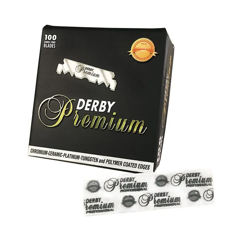 100x Derby Premium Saloon single edge Razor Blades