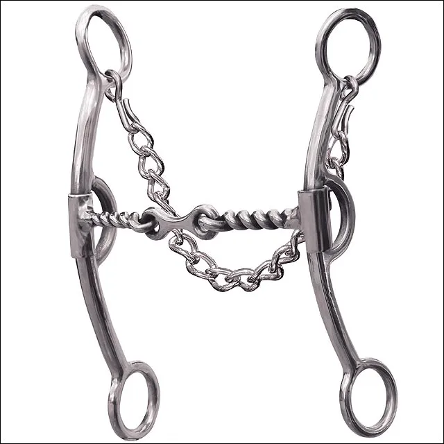 6.75" Professional Choice Derby Bit 3 Piece Twisted Dog-Bone Mouth Horse Bit