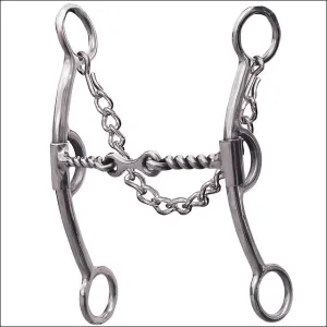 6.75" Professional Choice Derby Bit 3 Piece Twisted Dog-Bone Mouth Horse Bit