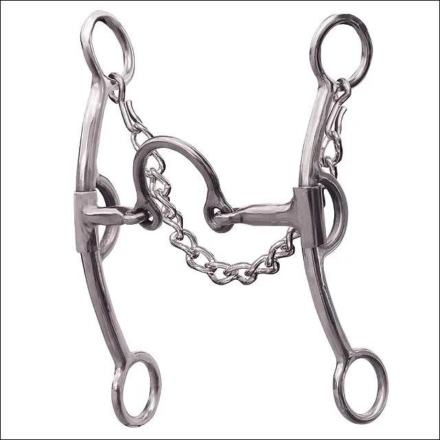 6.75" Professional Choice Derby Bit Smooth Medium Port Horse Curb Mouth Bit