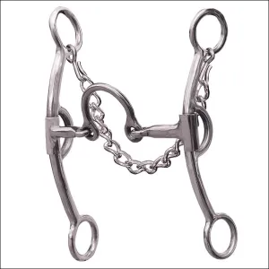 6.75" Professional Choice Derby Bit Smooth Medium Port Horse Curb Mouth Bit