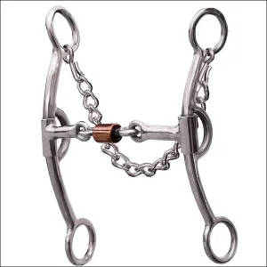 6.75" Professional Choice Derby Horse Bit 3 Piece Smooth Dog-Bone Mouthpiece