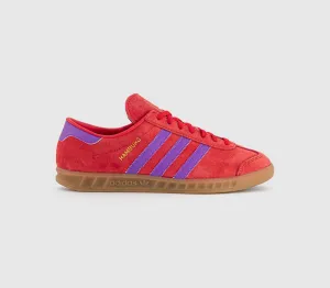 adidas Hamburg Trainers Red Purple Burst Gum