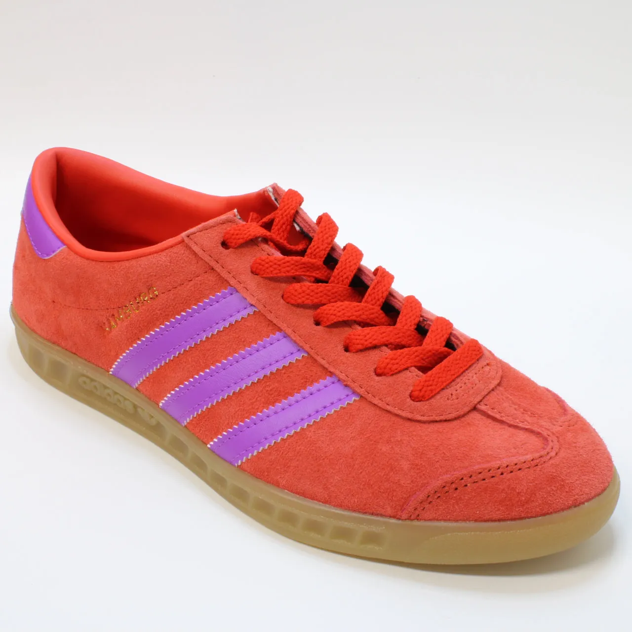 adidas Hamburg Trainers Red Purple Burst Gum