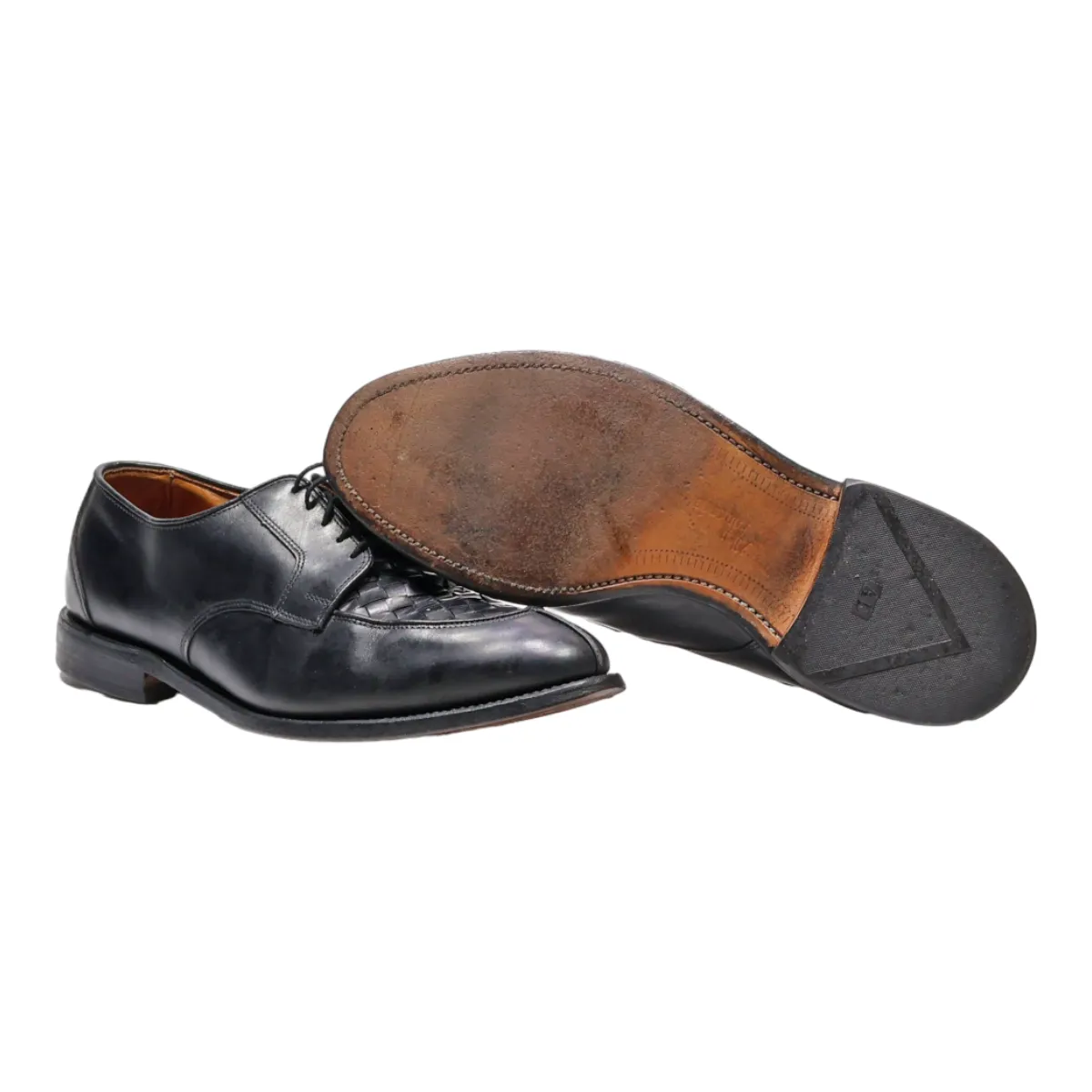 ALLEN EDMONDS Derby Shoes Black Leather Mens UK 9.5