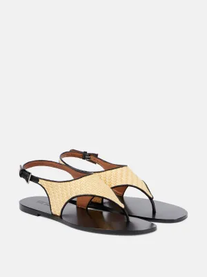 Amalfi raffia-effect thong sandals
