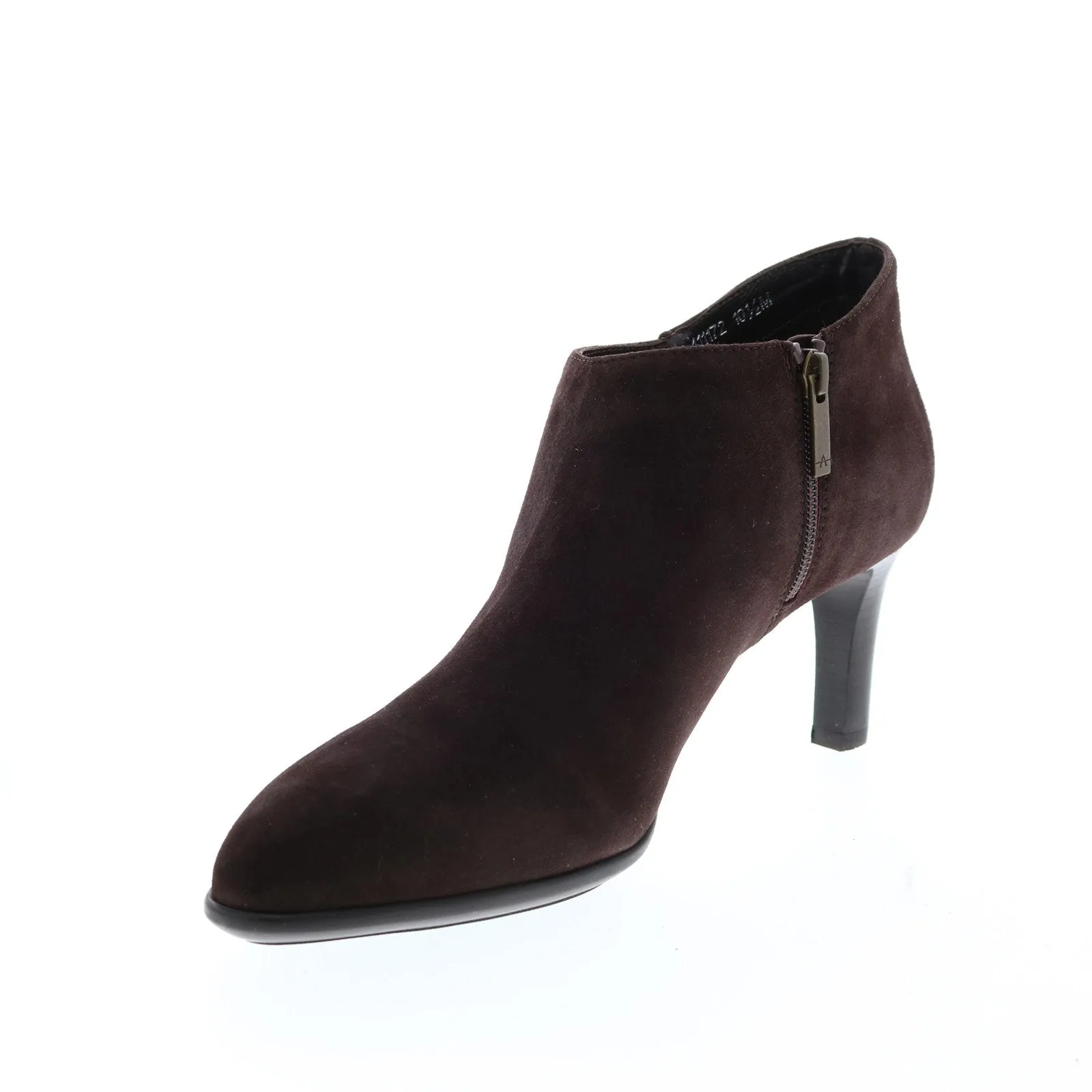 Aquatalia Dona Dress Suede Womens Brown Suede Zipper Ankle & Booties Boots