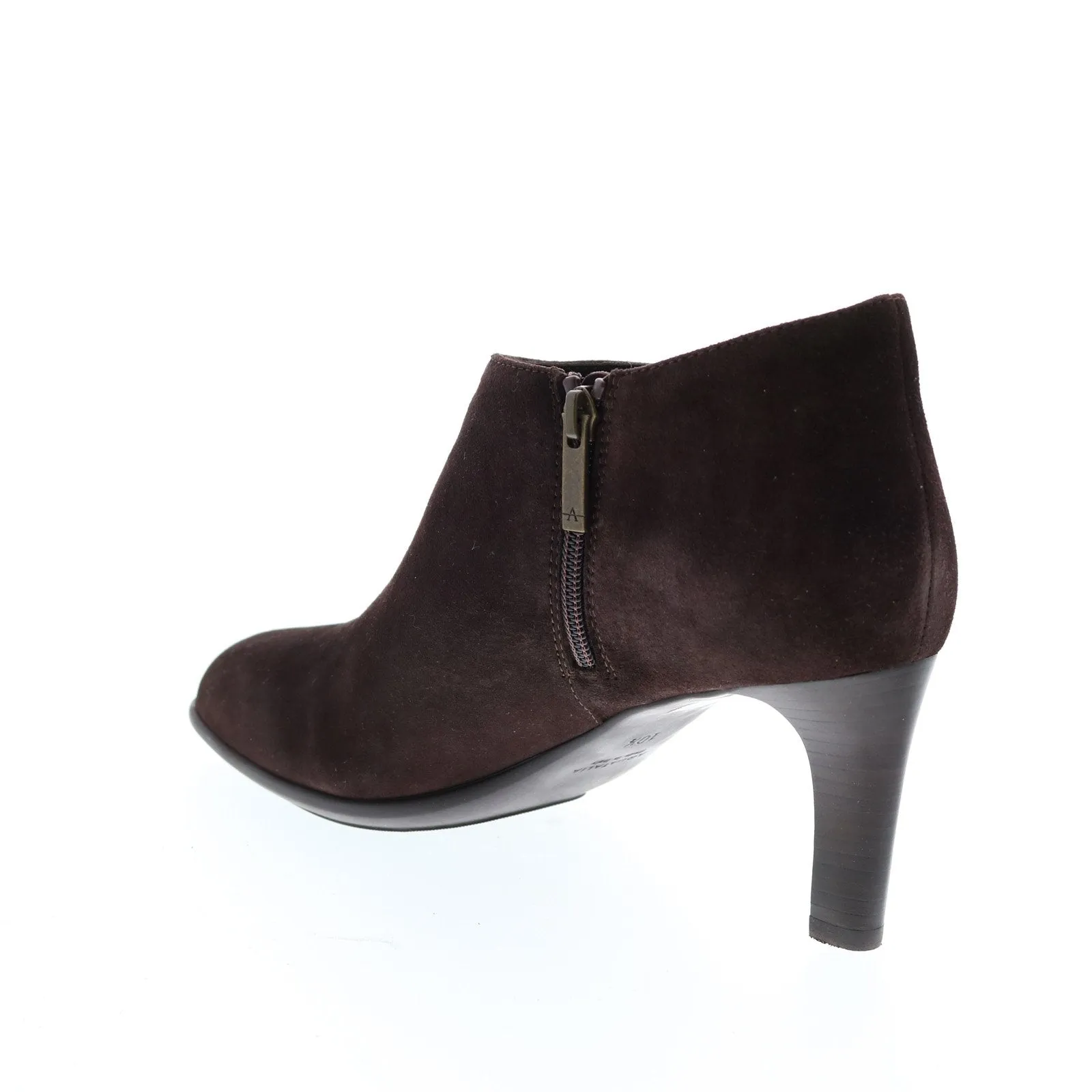 Aquatalia Dona Dress Suede Womens Brown Suede Zipper Ankle & Booties Boots