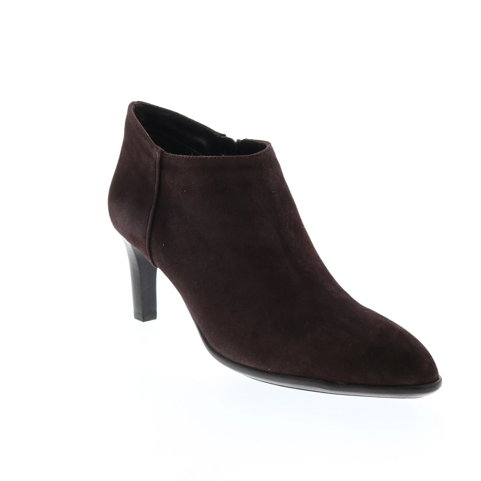Aquatalia Dona Dress Suede Womens Brown Suede Zipper Ankle & Booties Boots