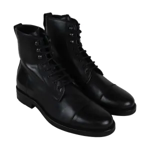 Aquatalia Odell Waxy Pul Up Sherling 34M0083 Mens Black Casual Dress Boots