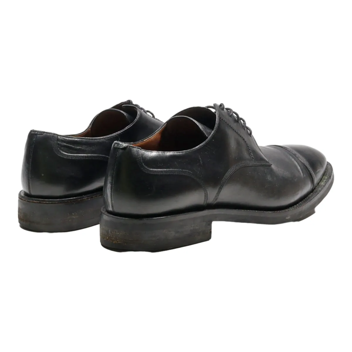 BALLY Derby Shoes Black Leather Mens UK 10.5
