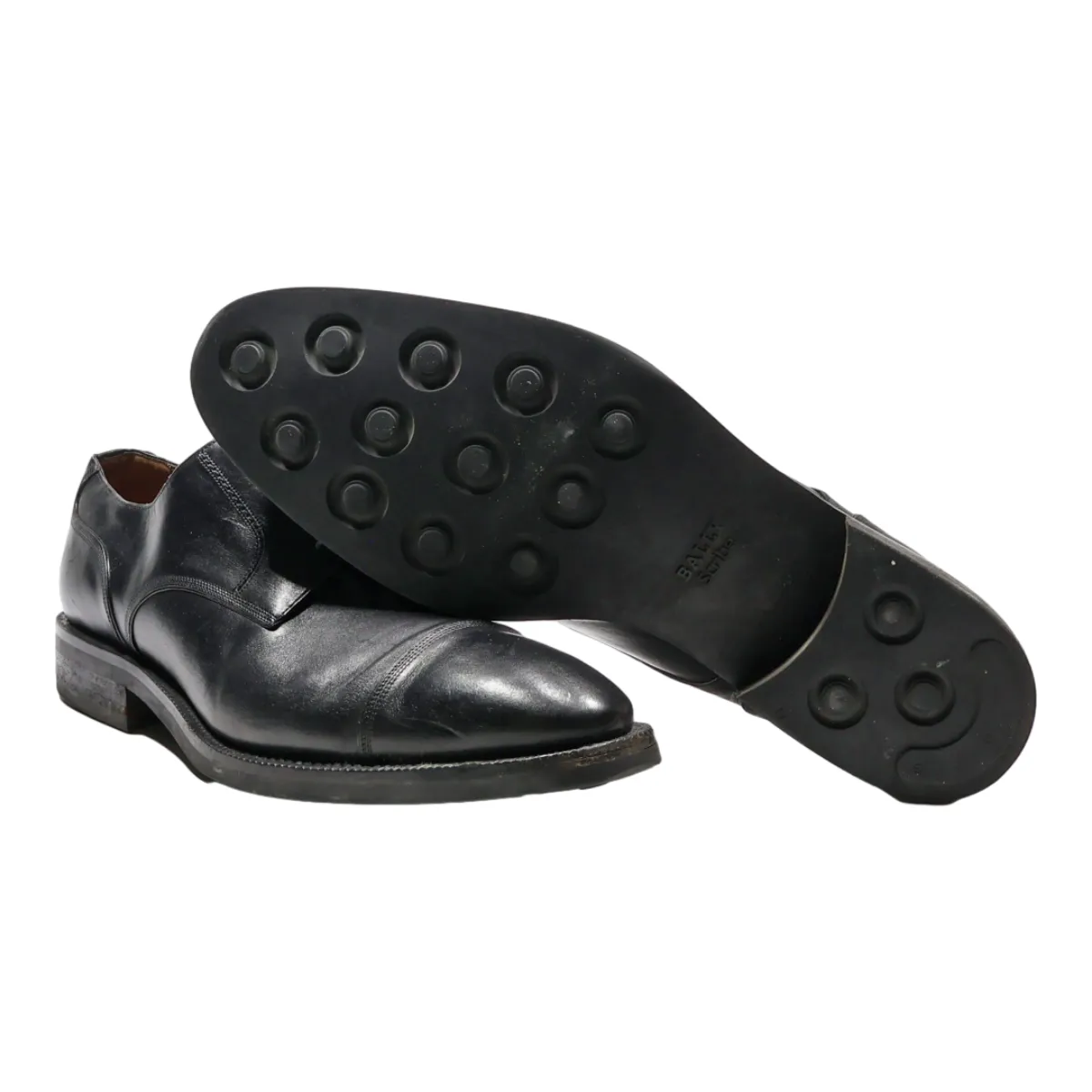 BALLY Derby Shoes Black Leather Mens UK 10.5