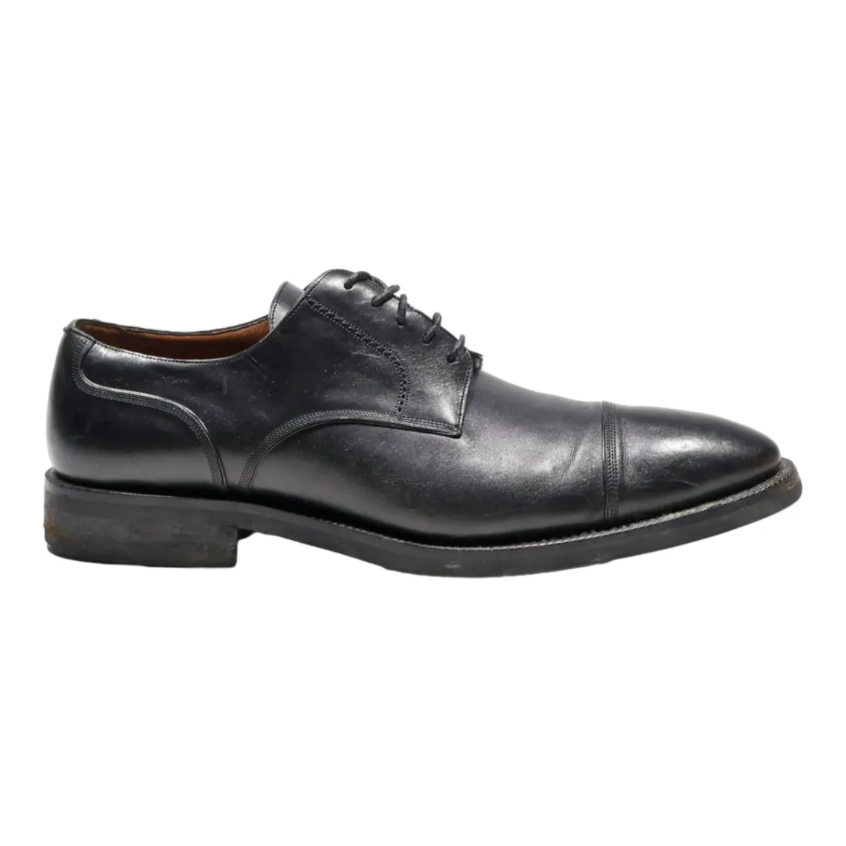 BALLY Derby Shoes Black Leather Mens UK 10.5