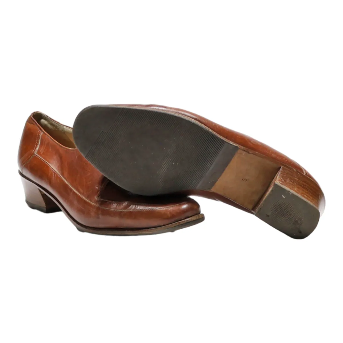 BALLY Derby Shoes Brown Leather Womens UK 3