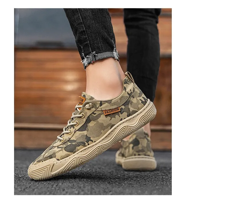 binfenxie Hot Sale Fashion Camouflage Casual Shoes Men Sneakers Flats Breathable Summer Shoes Men Outdoor Walking Non-slip Loafers Shoes