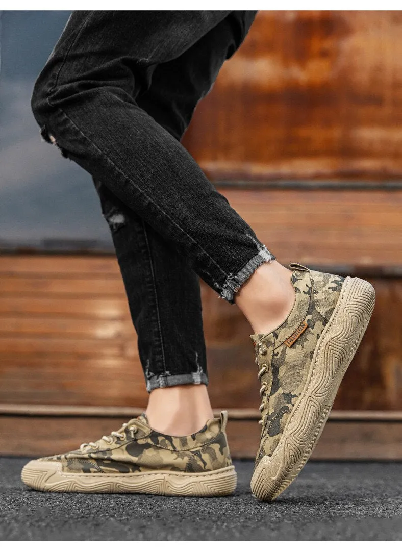 binfenxie Hot Sale Fashion Camouflage Casual Shoes Men Sneakers Flats Breathable Summer Shoes Men Outdoor Walking Non-slip Loafers Shoes