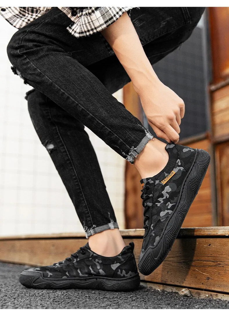 binfenxie Hot Sale Fashion Camouflage Casual Shoes Men Sneakers Flats Breathable Summer Shoes Men Outdoor Walking Non-slip Loafers Shoes
