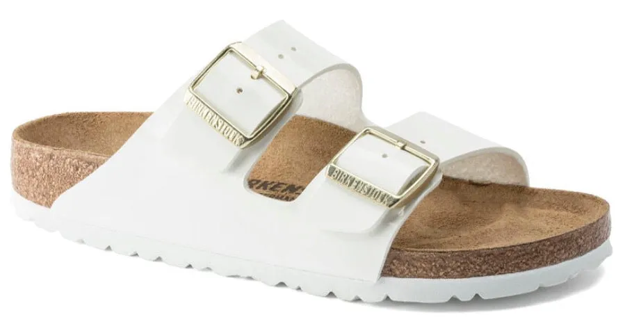 BIRKENSTOCK Arizona White Patent BF Slides