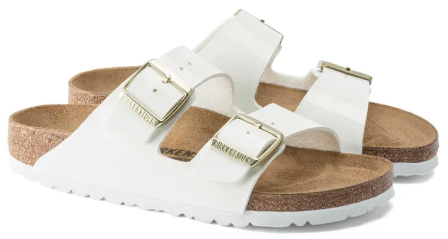 BIRKENSTOCK Arizona White Patent BF Slides