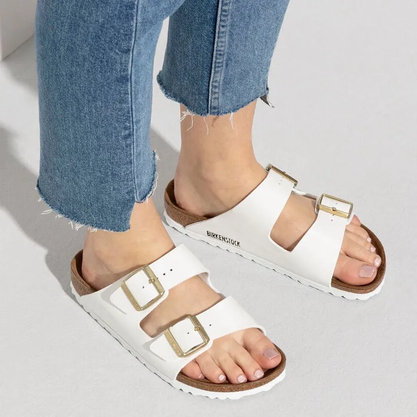 BIRKENSTOCK Arizona White Patent BF Slides