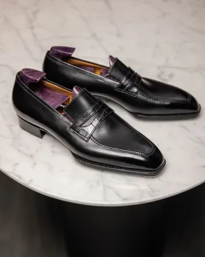 Black Leather Verona Slip On Penny Loafers - AW24