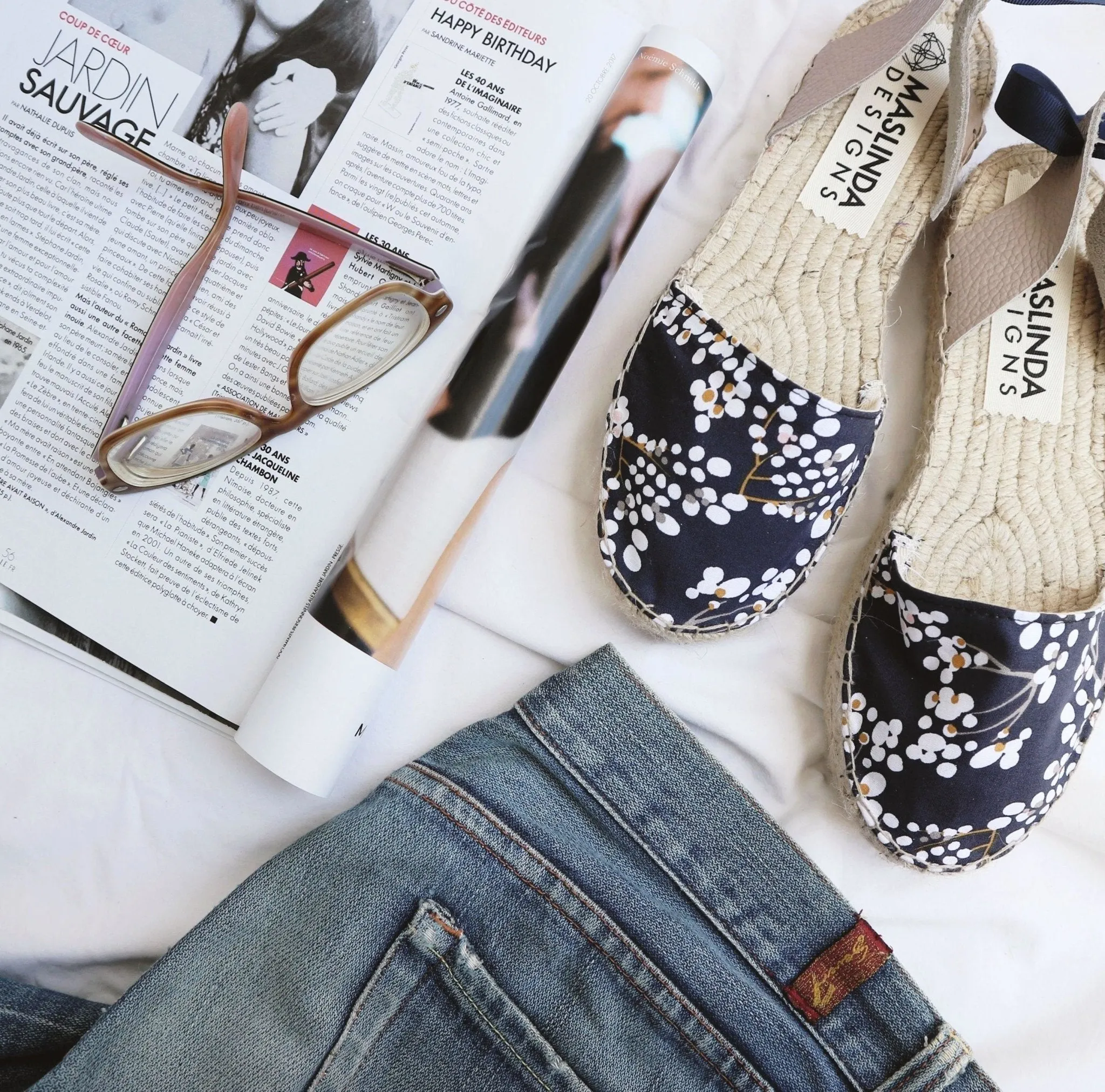 Blue Blossom Espadrilles - Double Sole