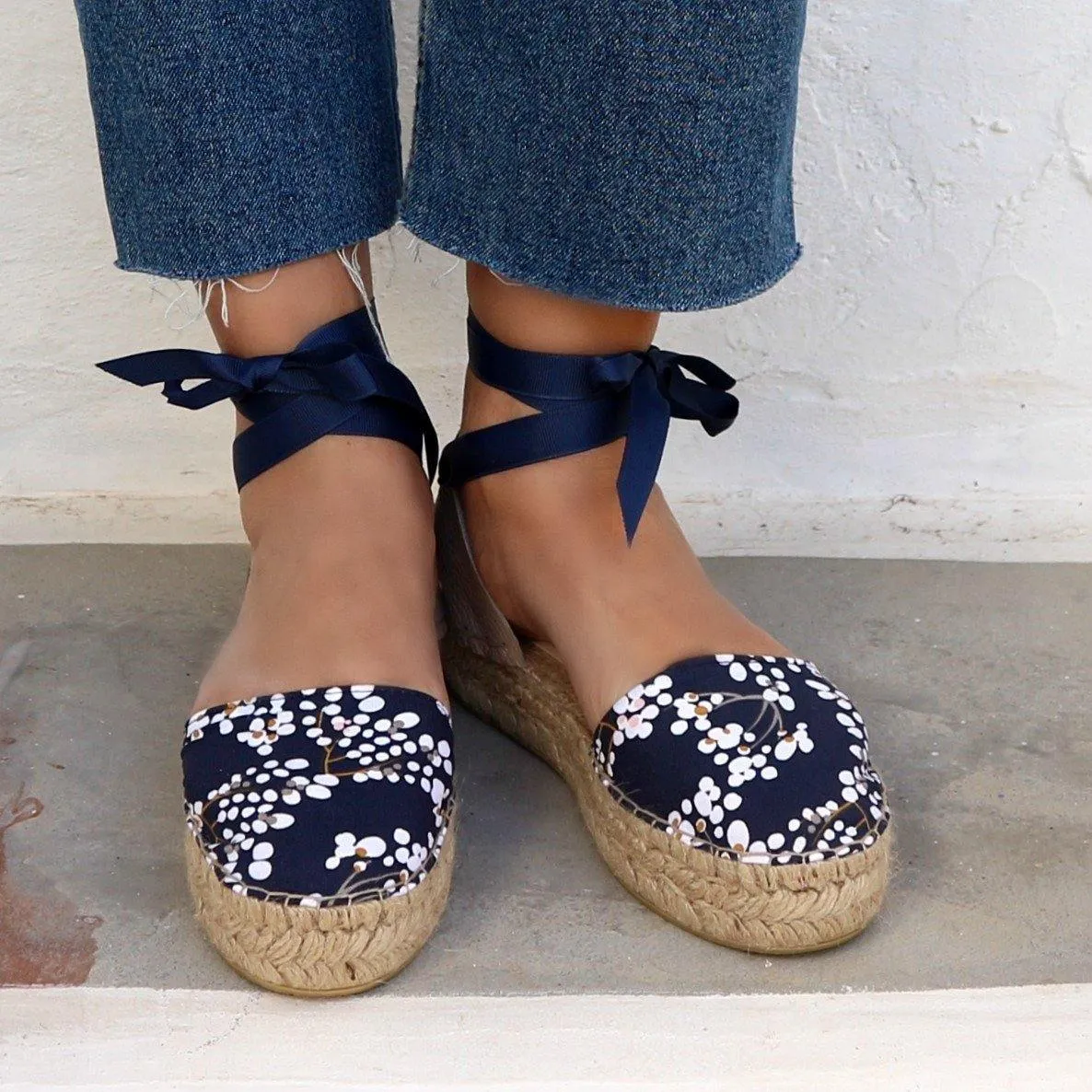 Blue Blossom Espadrilles - Double Sole