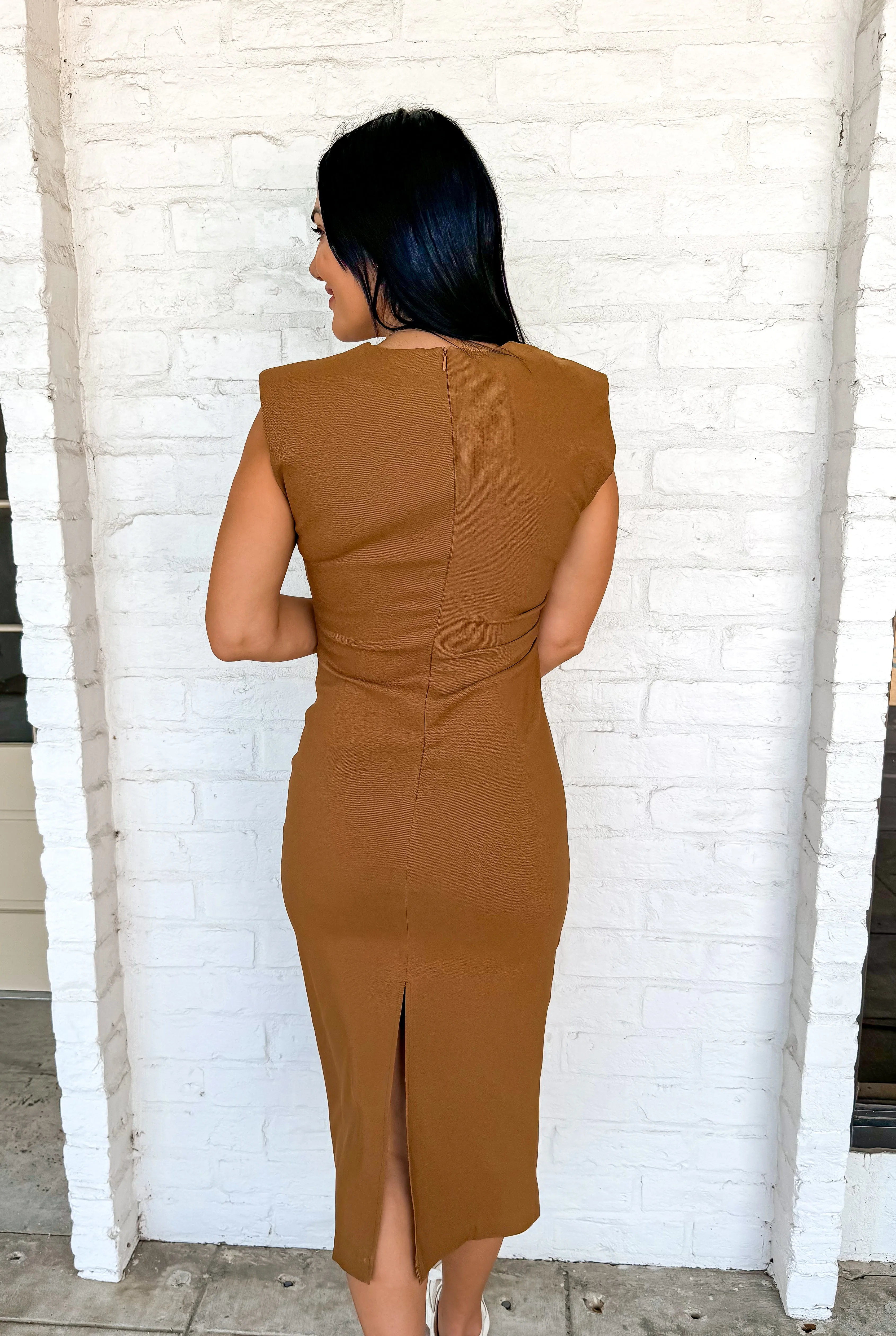 Classy & Sassy Dress Camel
