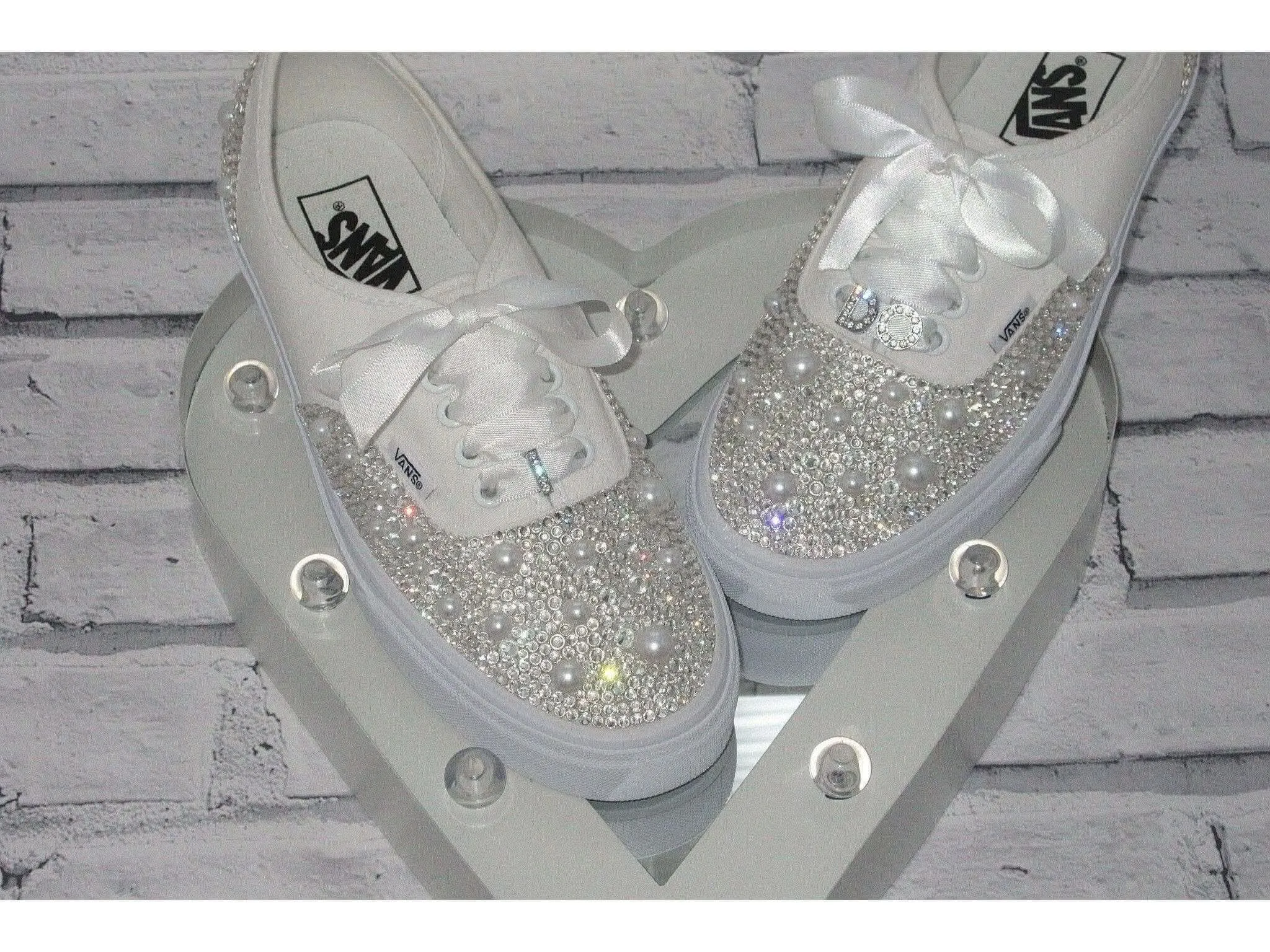 Crystal & Pearl Wedding "I Do" Vans, Wedding Trainers for Brides.