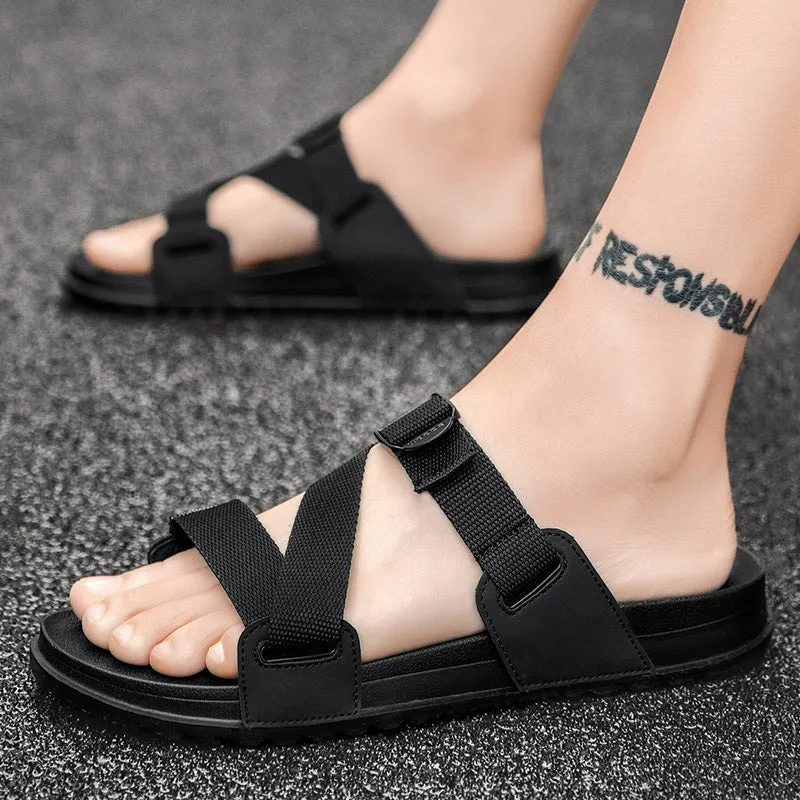 Cuzcare Summer Orthopedic Sandals For Men Adjustable Strap Sturdy Rubber Sole