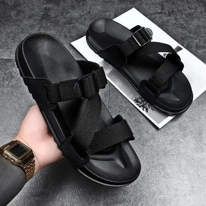 Cuzcare Summer Orthopedic Sandals For Men Adjustable Strap Sturdy Rubber Sole