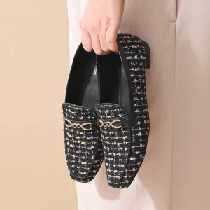 Ebony Square Toe Loafers Shoes