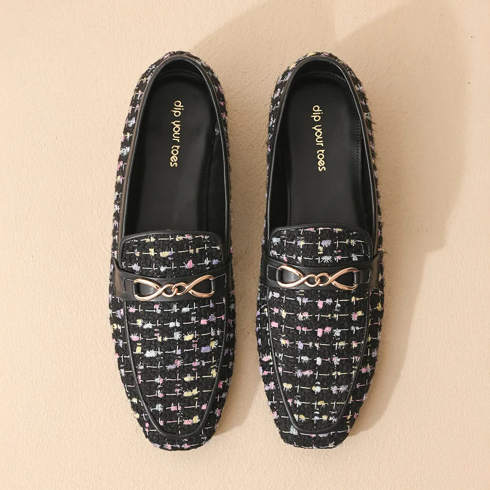 Ebony Square Toe Loafers Shoes