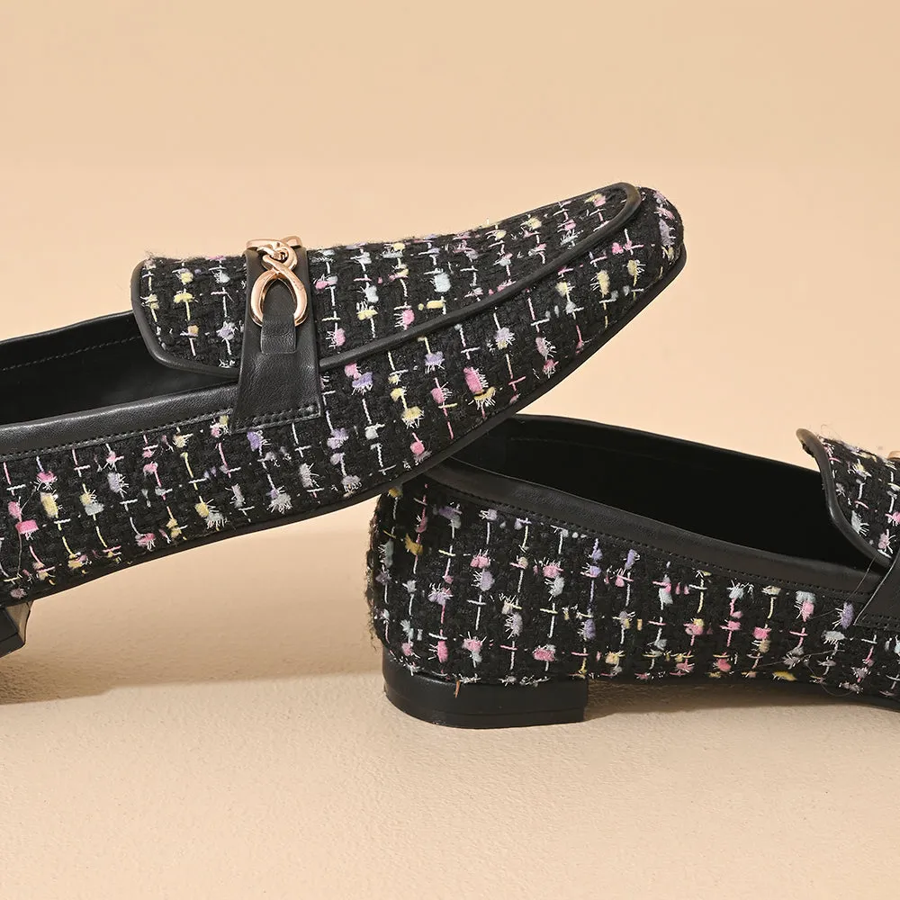 Ebony Square Toe Loafers Shoes
