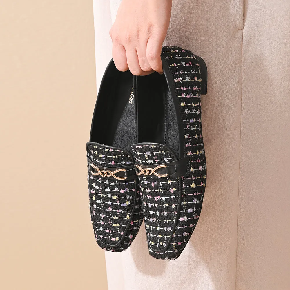 Ebony Square Toe Loafers Shoes