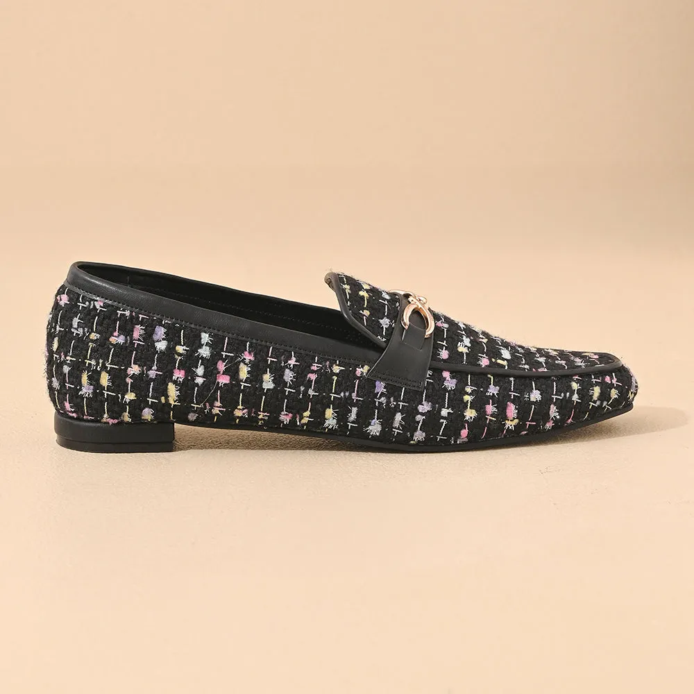 Ebony Square Toe Loafers Shoes