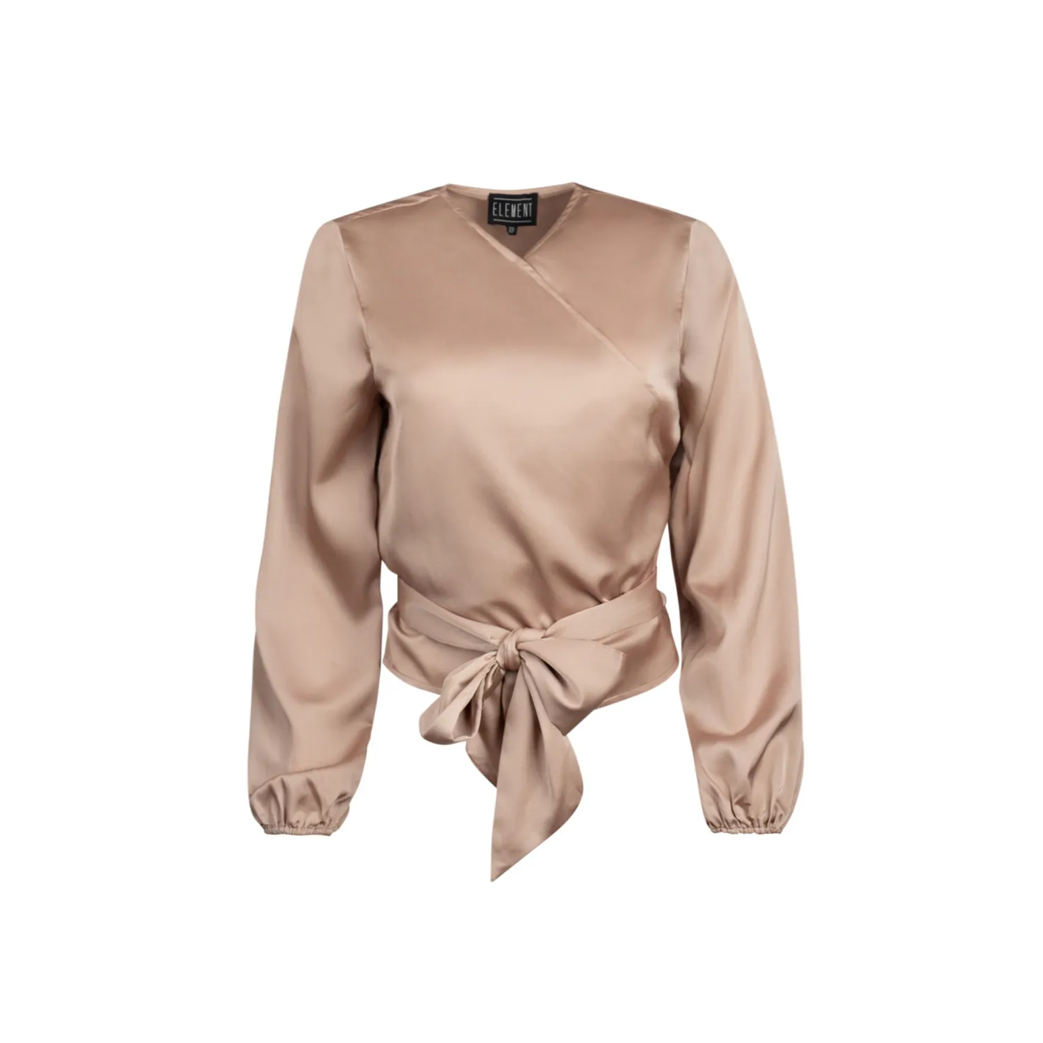 element satin wrap top