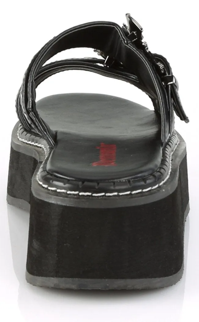 EMILY-100 Black Slide Sandals