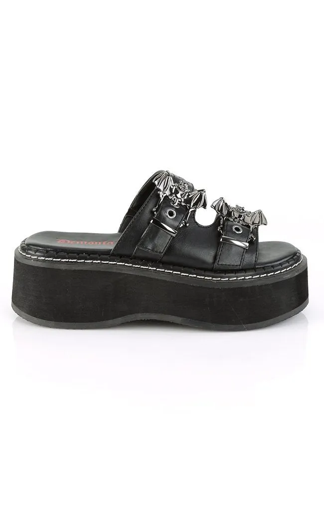 EMILY-100 Black Slide Sandals