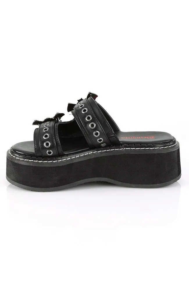 EMILY-100 Black Slide Sandals