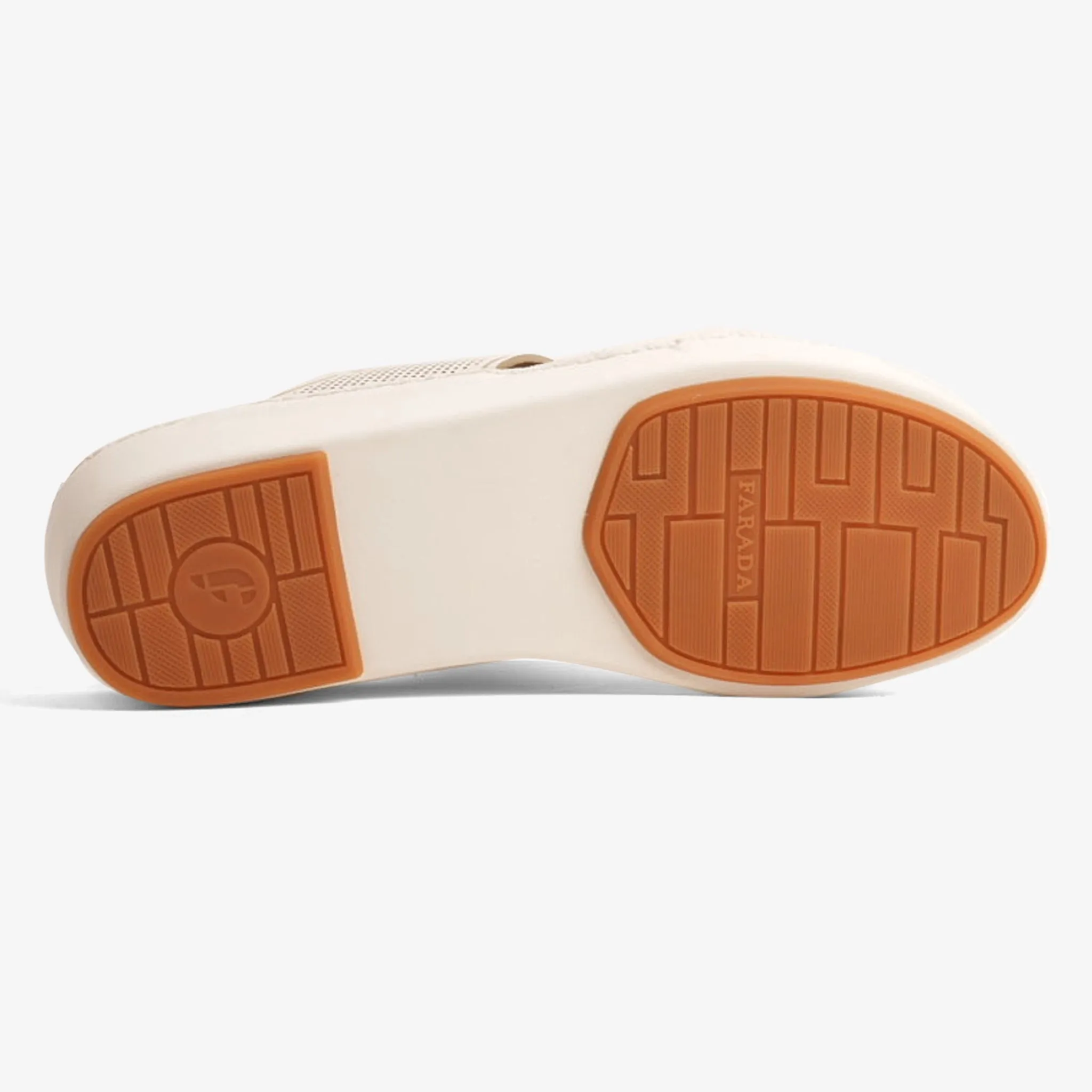 FARADA CASUAL MEN'S LEATHER SANDALS WITH PERFORATED DESIGN BLITZ BIANCO