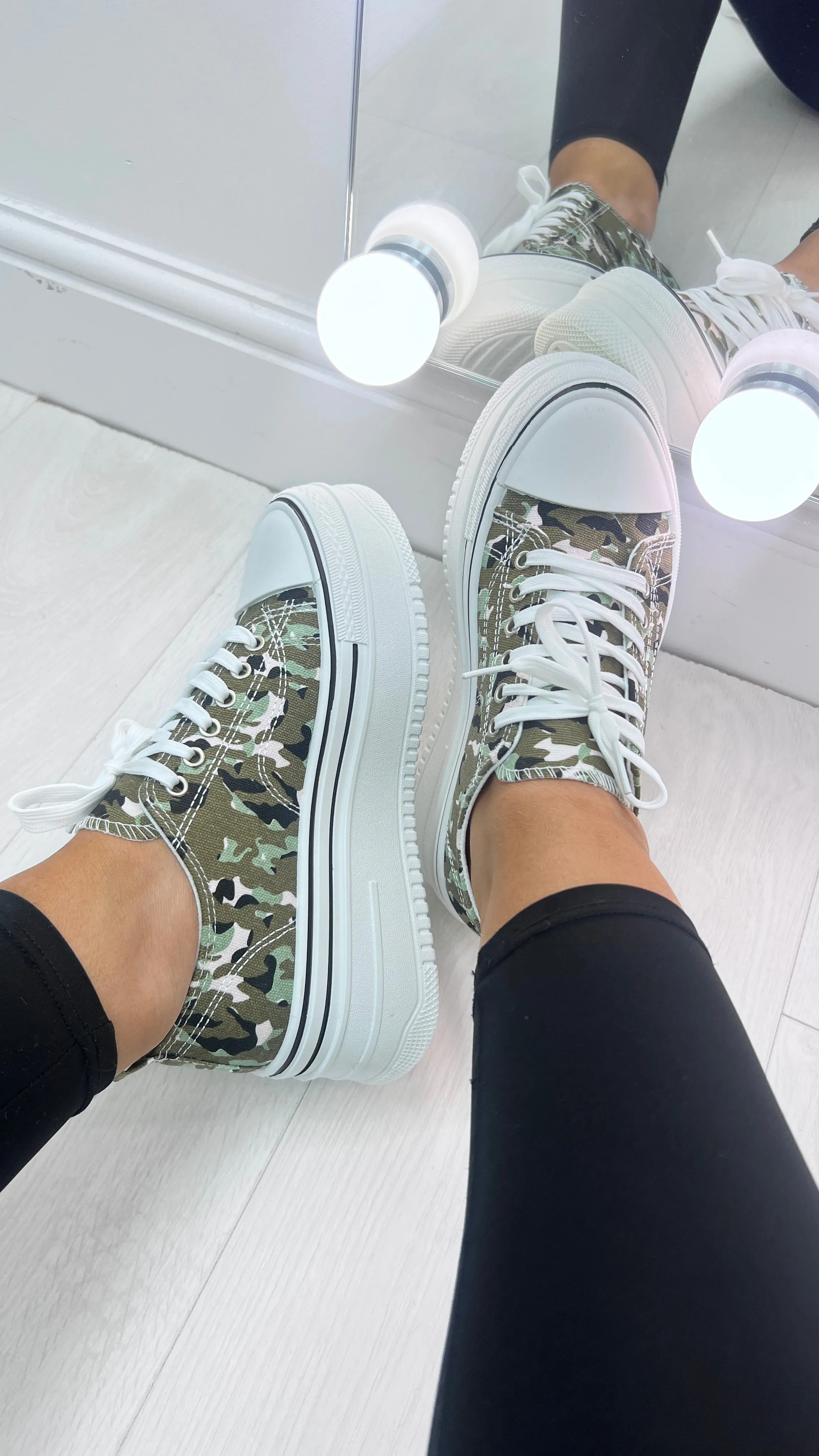 Luigi Camouflage Platform Trainers