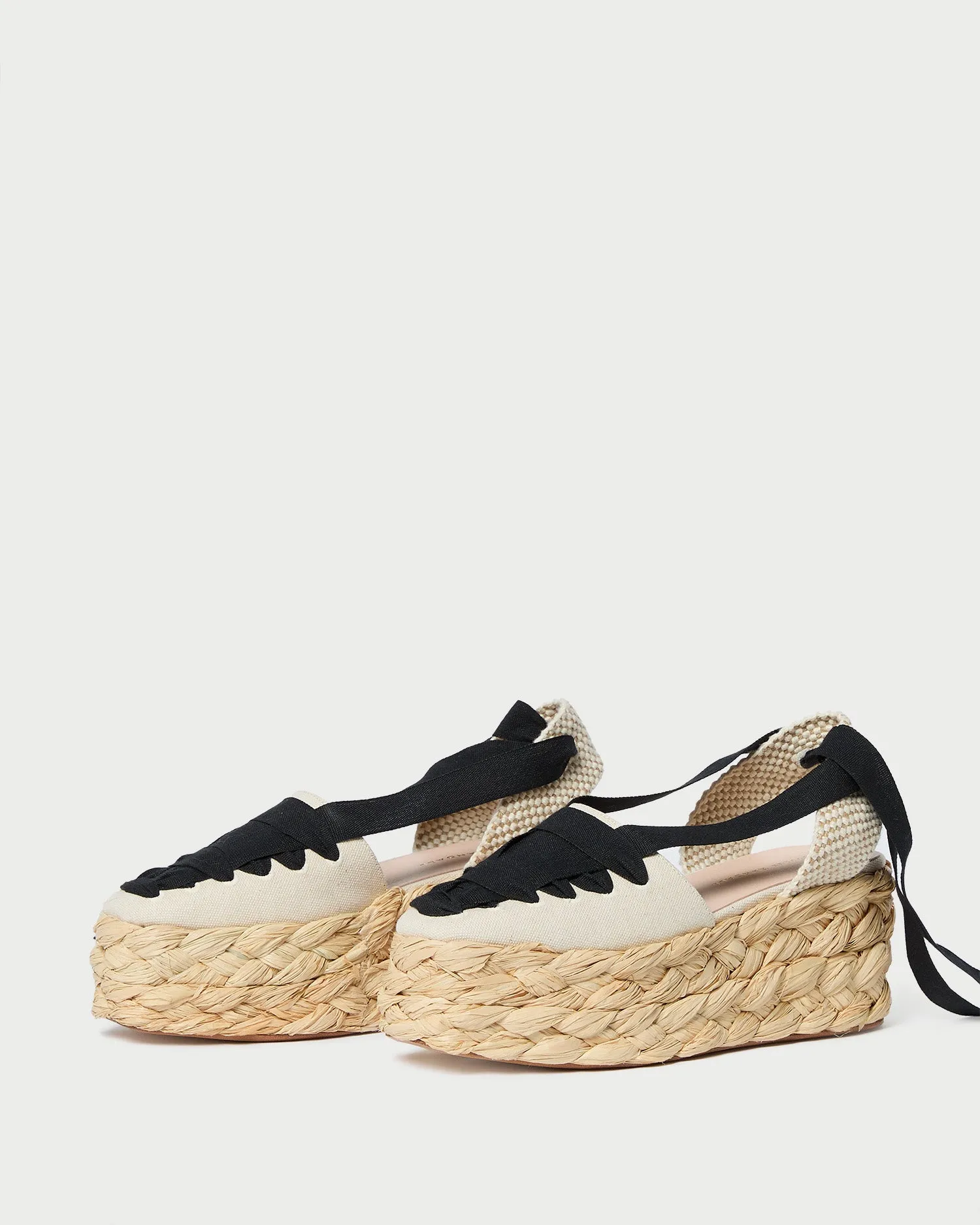 Mason Natural/Black Platform Espadrille