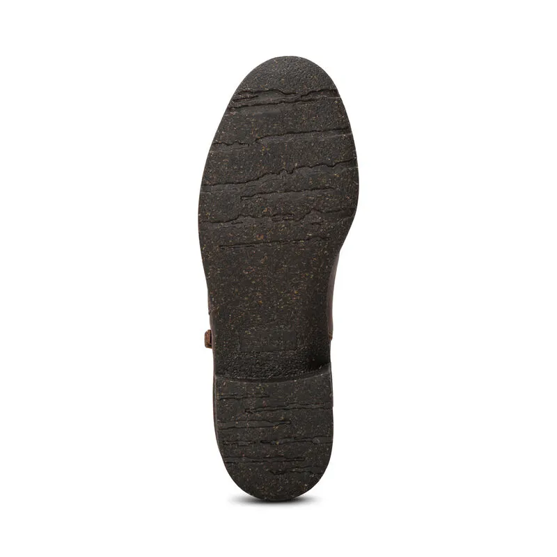 Mila Ruched Zipper Boot in Brown