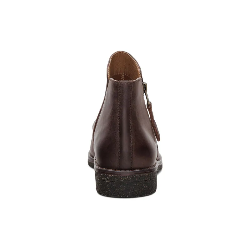 Mila Ruched Zipper Boot in Brown