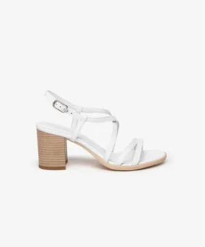 NERO GIARDINI LEATHER BLOCK HEEL SANDALS