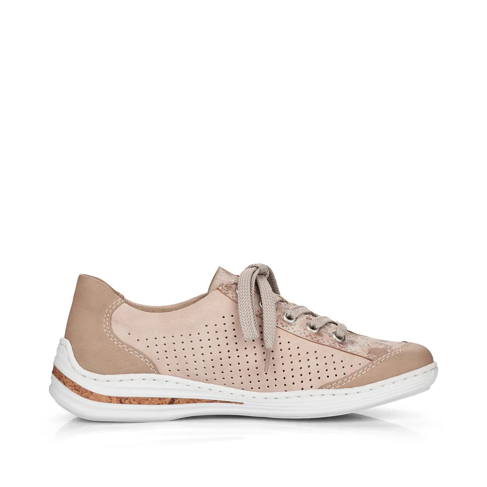 Rieker Ladies Lace Up Shoe Zip Trim