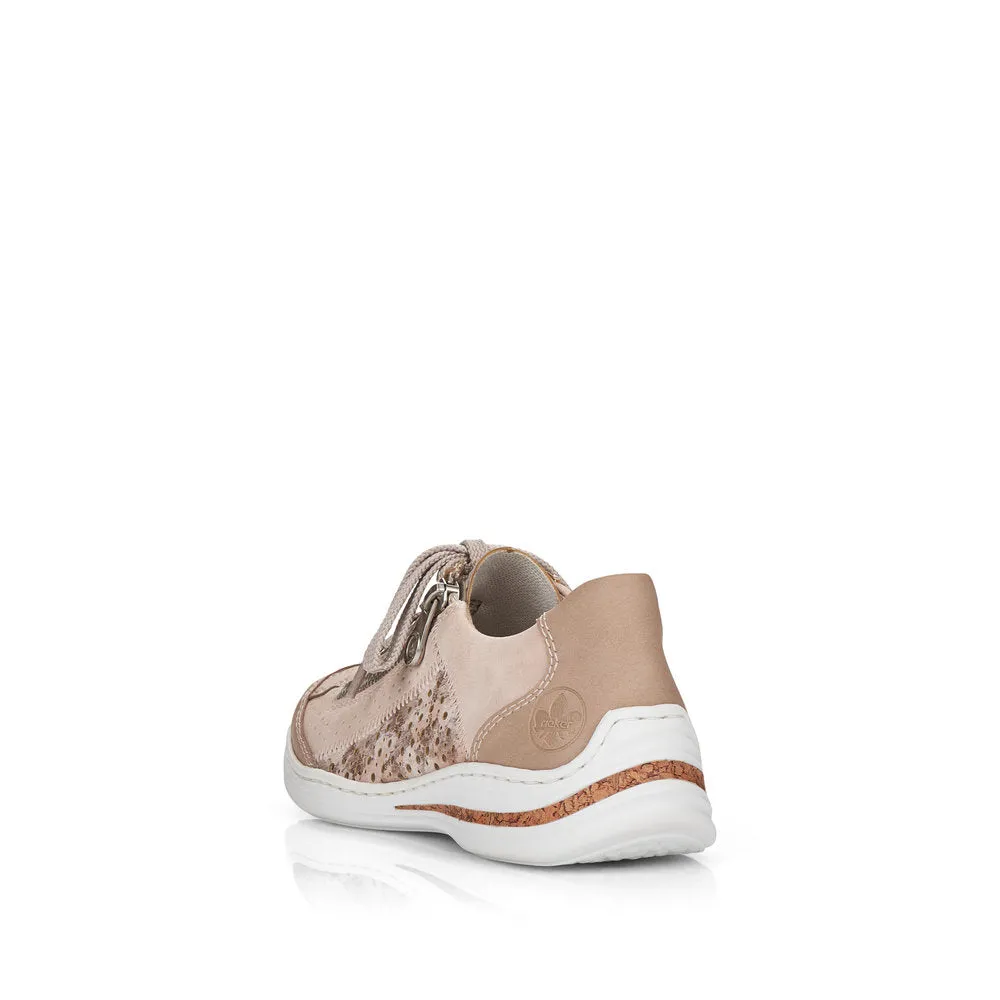 Rieker Ladies Lace Up Shoe Zip Trim