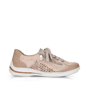Rieker Ladies Lace Up Shoe Zip Trim